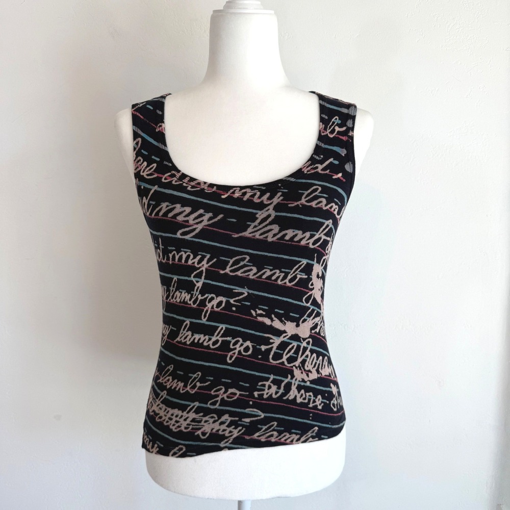 RARE L.A.M.B. Graphic Tank Top Y2K Vintage 2000s Gwen Stefani Harajuku Indie S